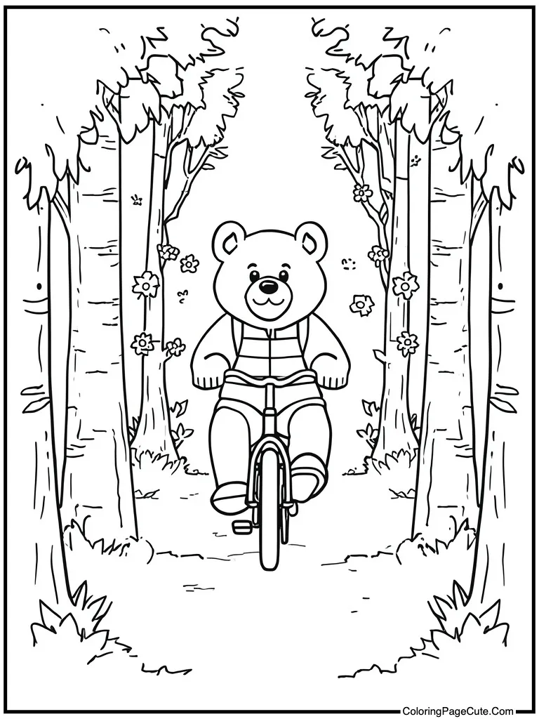 Riding a small bicycle