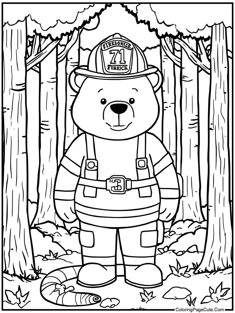 Firefighter helmet and hose