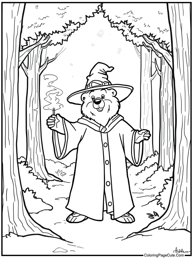 Wizard casting magic spell