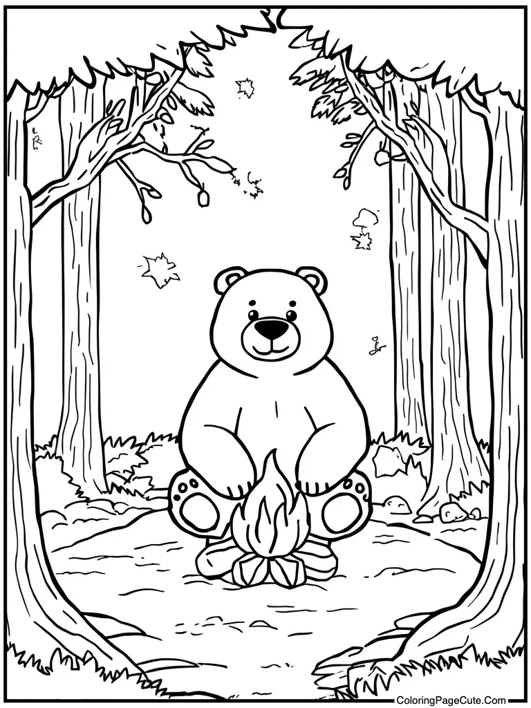 Sitting by campfire light