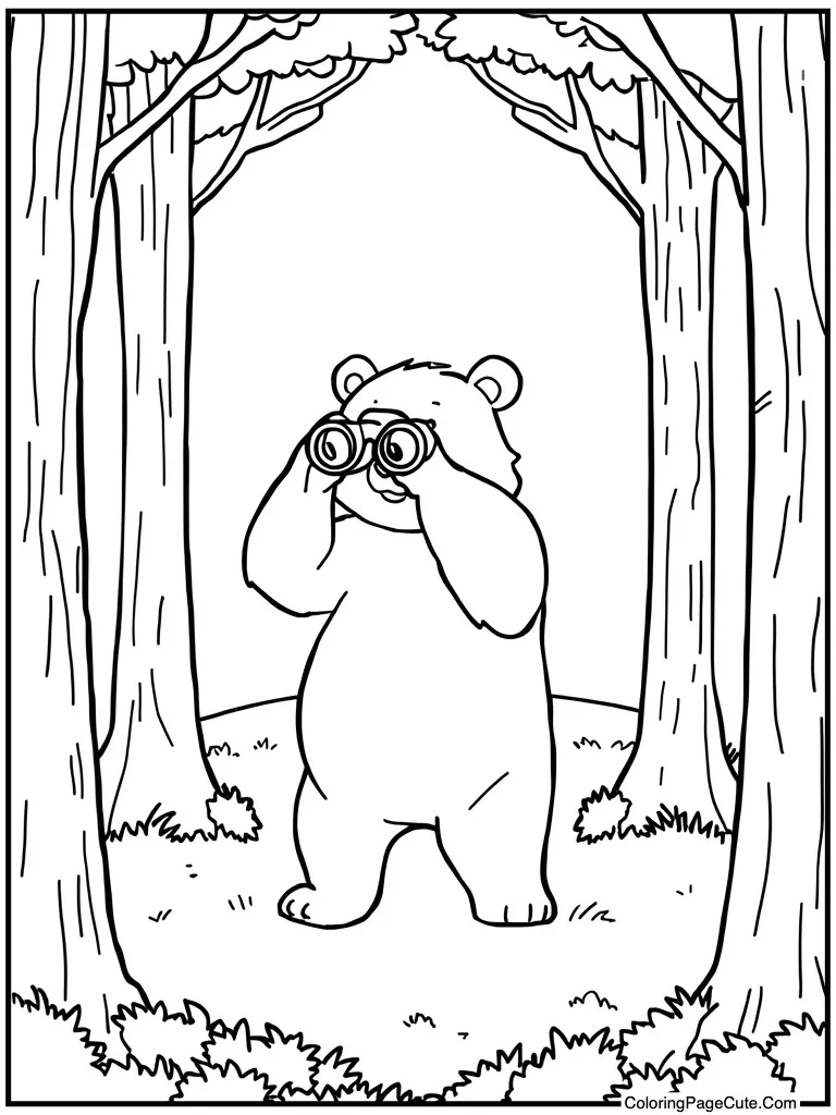 Looking through binoculars spy