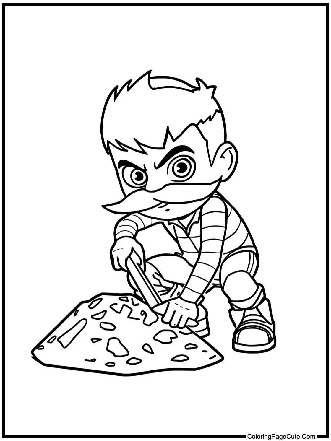 depicting Mole-Stache digging