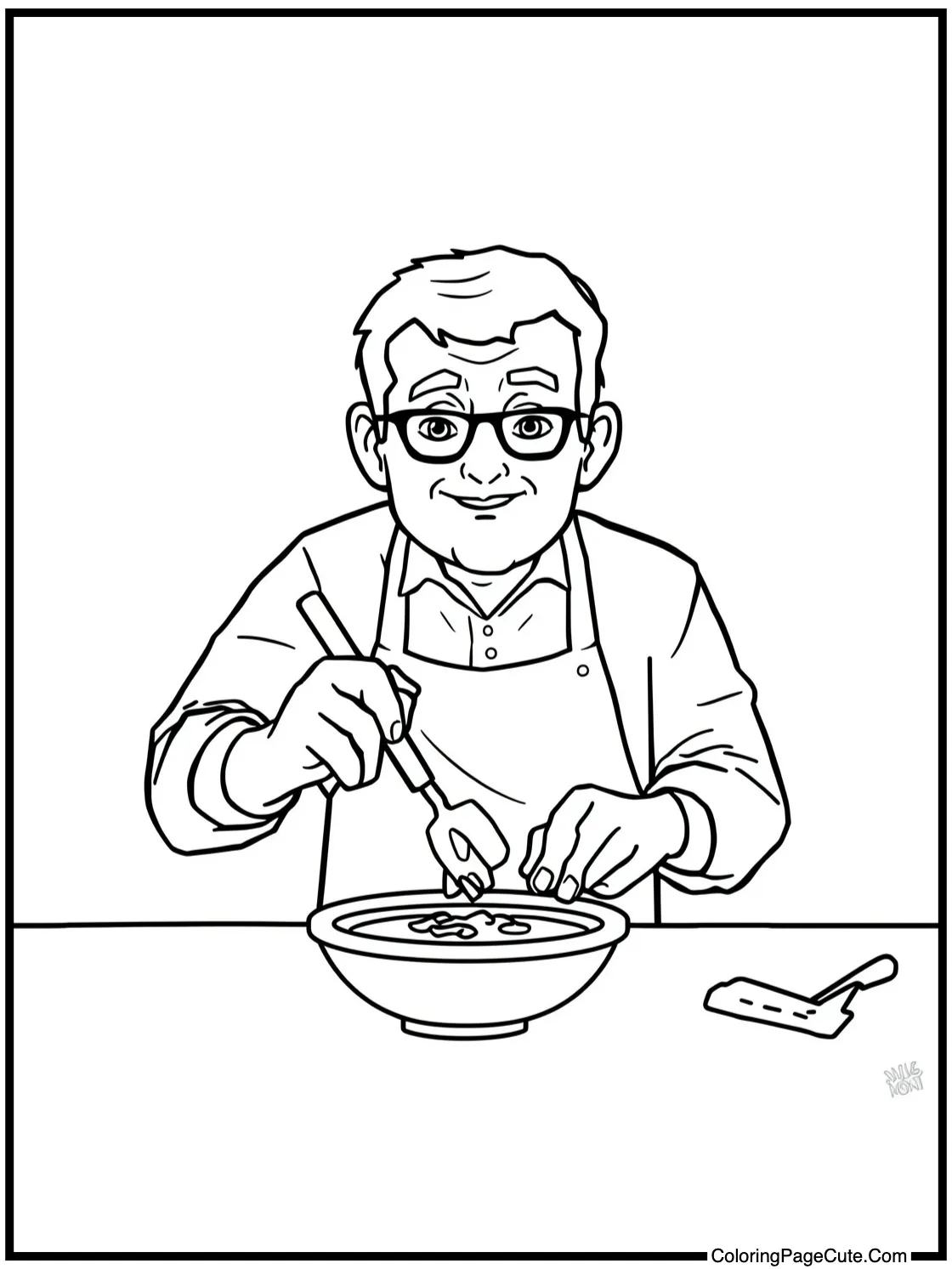 of Grandpa Max cooking