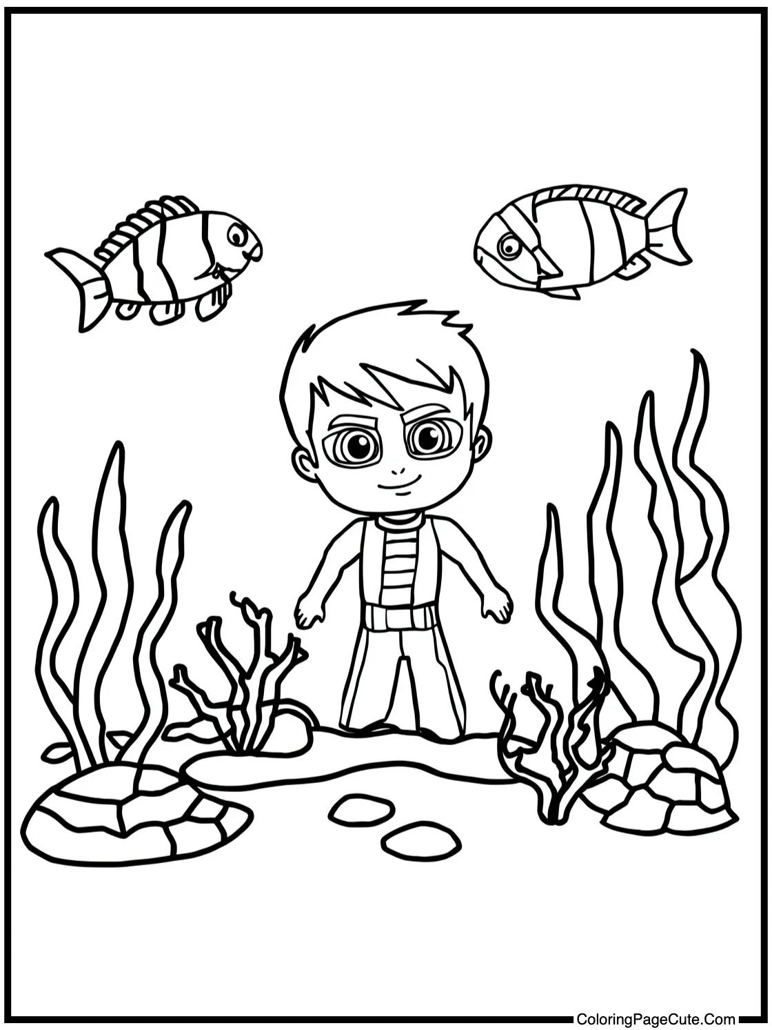 with underwater scene