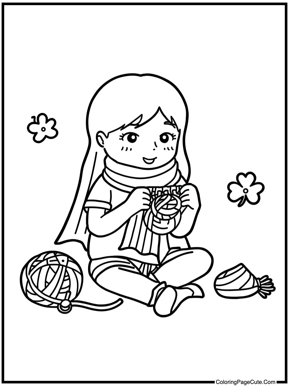 Vanessa knitting scarves