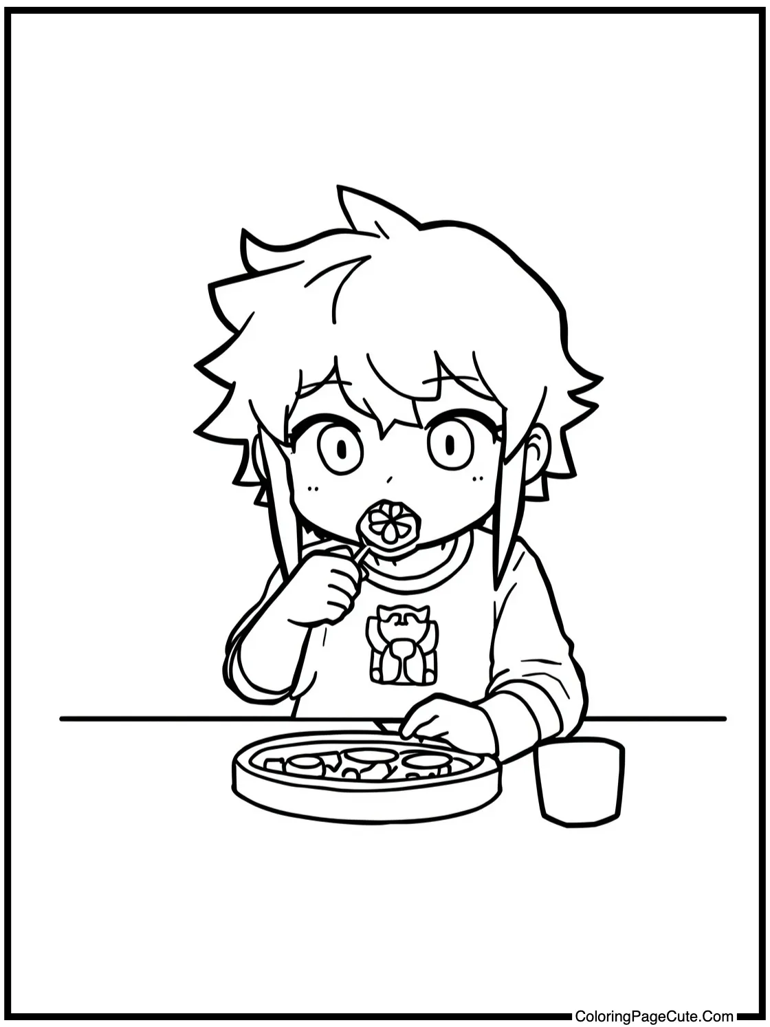 Asta eating snacks