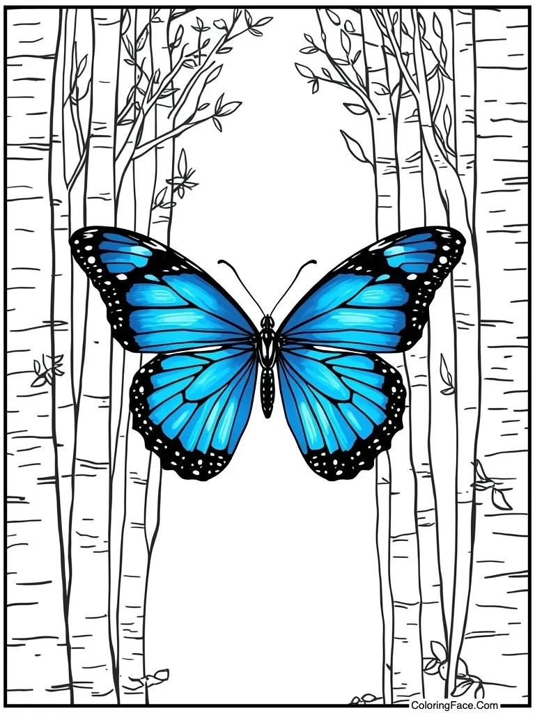 Blue morpho shiny wings