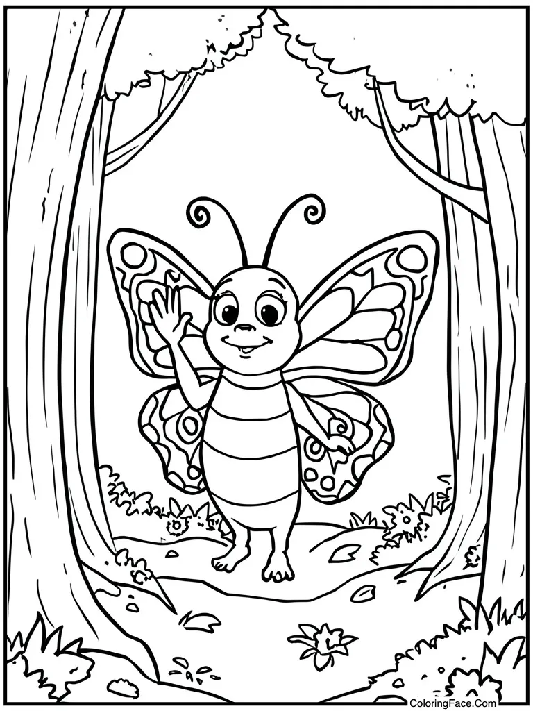 Happy creature waving hello