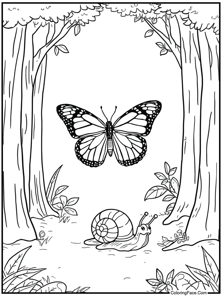 Near a crawling snail