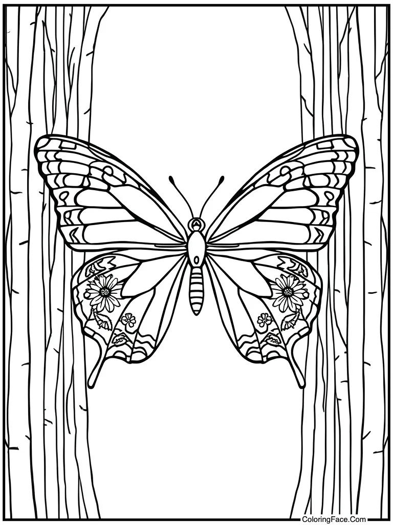 Floral pattern inside wings