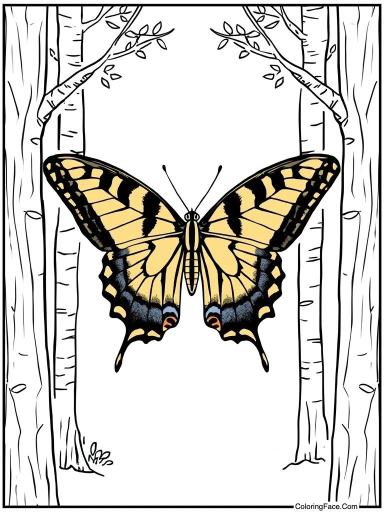 Tiger swallowtail yellow stripes