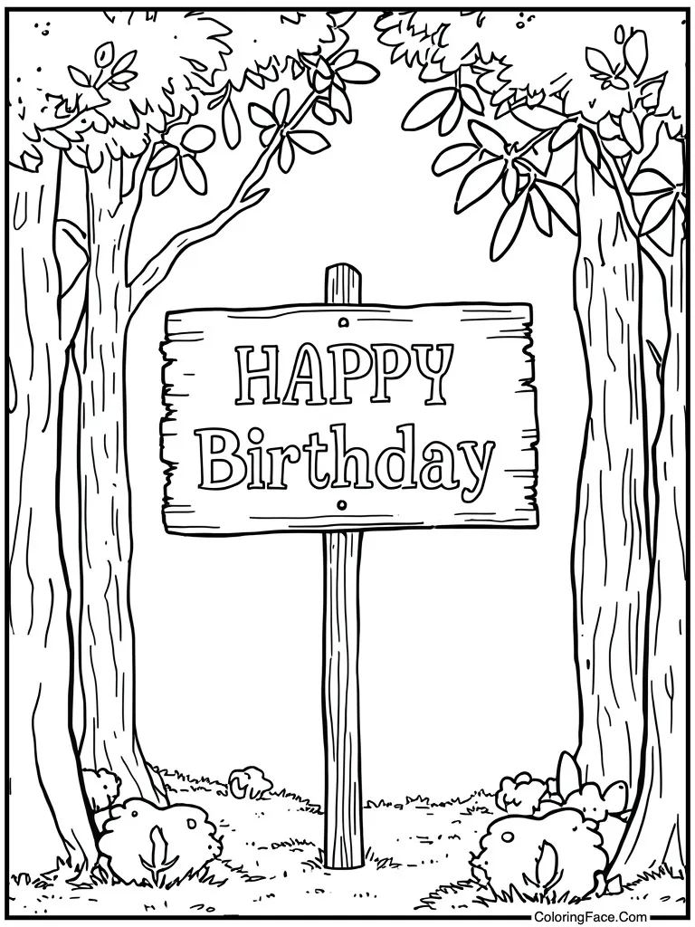 Happy birthday text sign