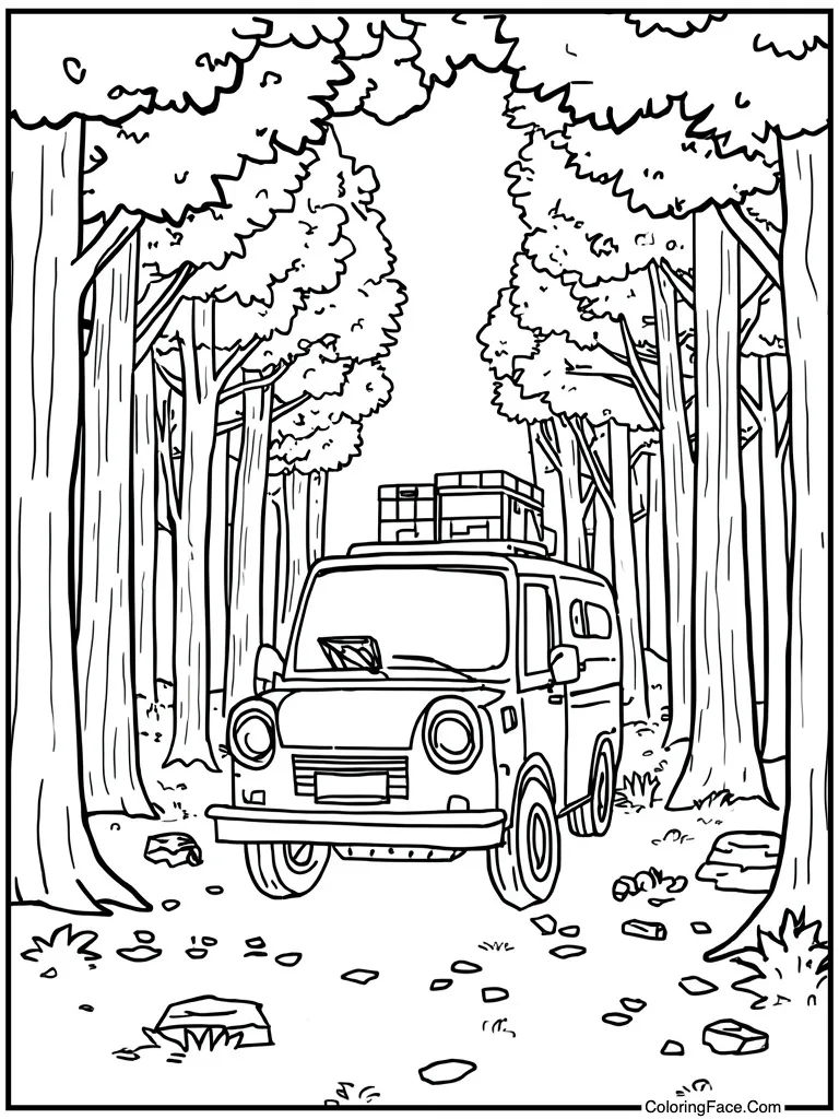 Delivery van carrying boxes