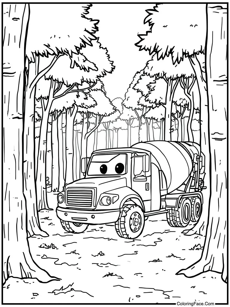 Cement mixer spinning round