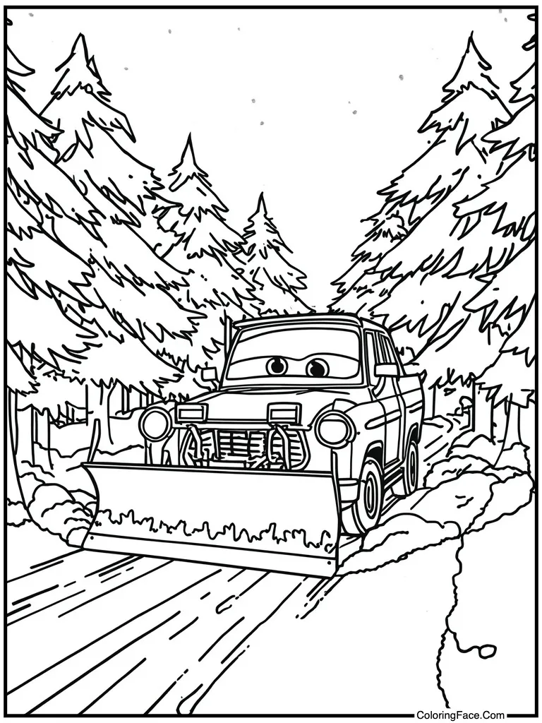 Snowplow clearing the road