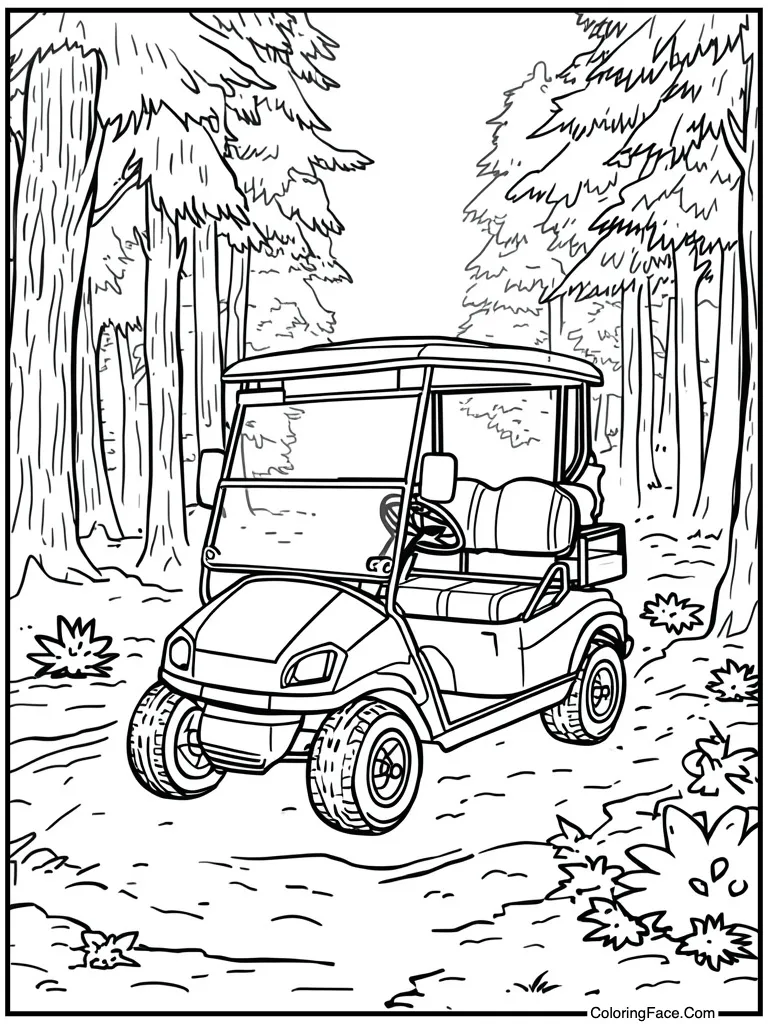 Golf cart on green