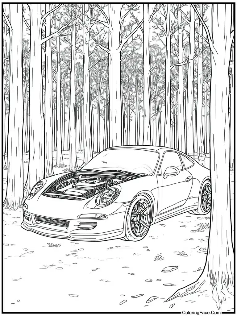 Detailed engine parts sketch