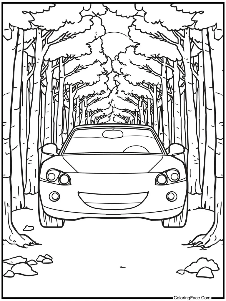 Front view headlights on