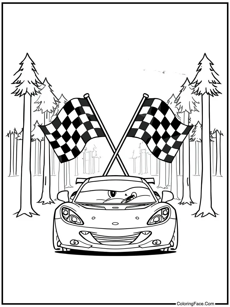 Racing flags crossed checkered