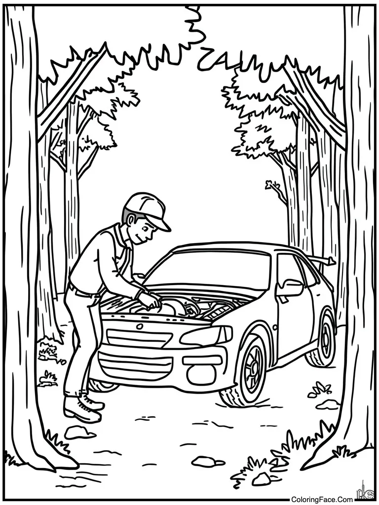 Mechanic fixing the engine