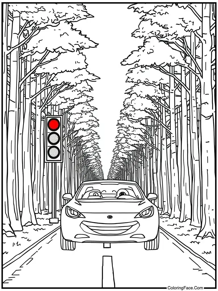 Traffic light red signal