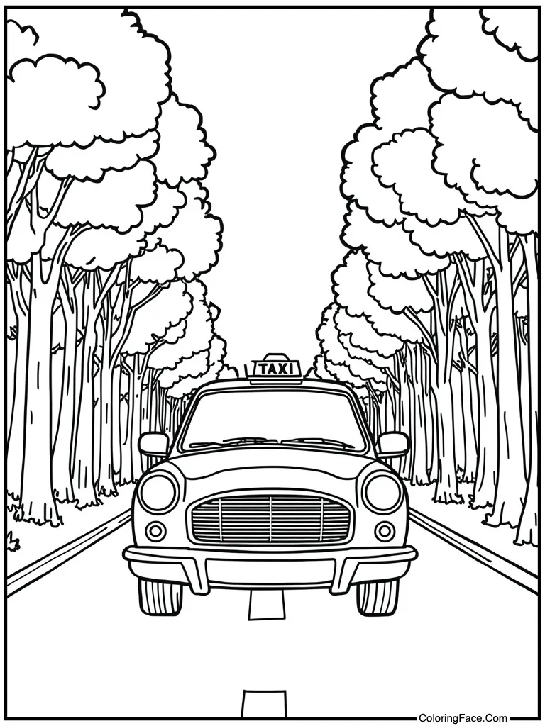 Taxi cab city street