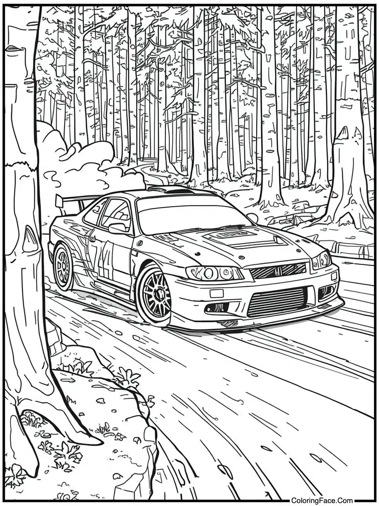 Drift racer sliding sideways