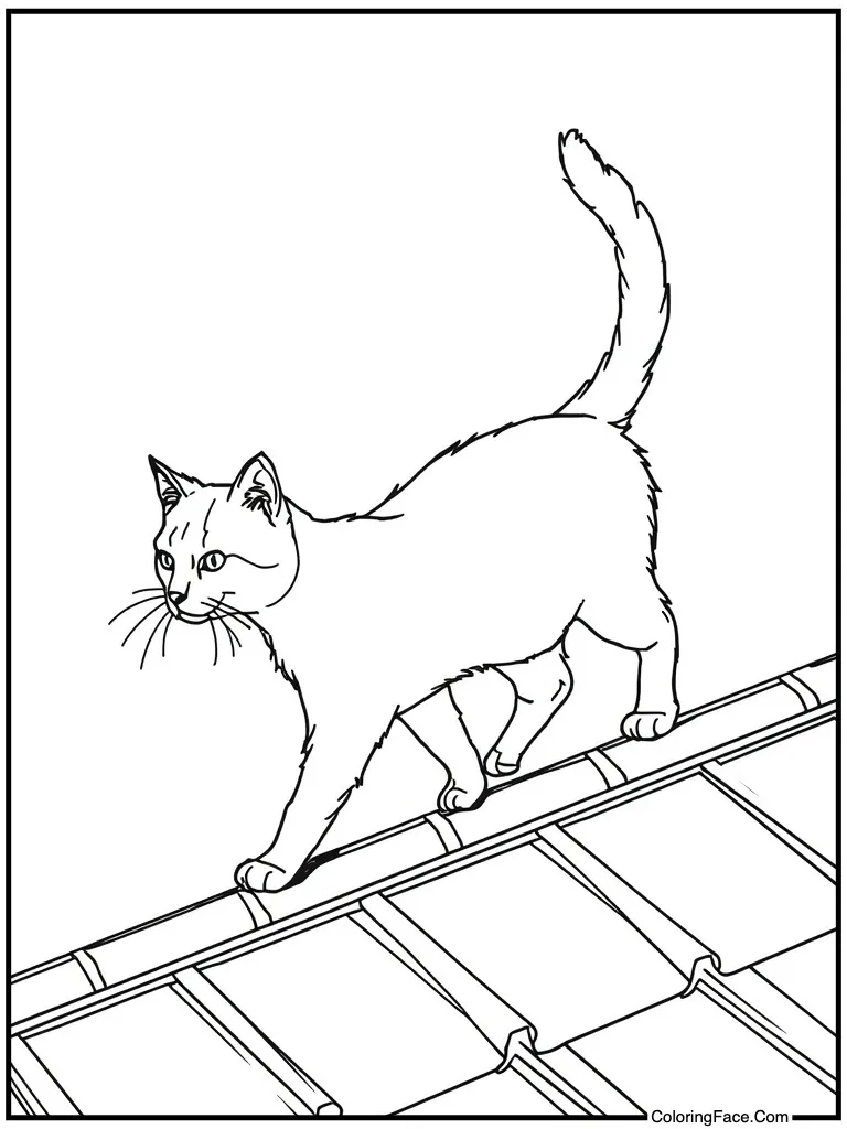 Walking along the roof