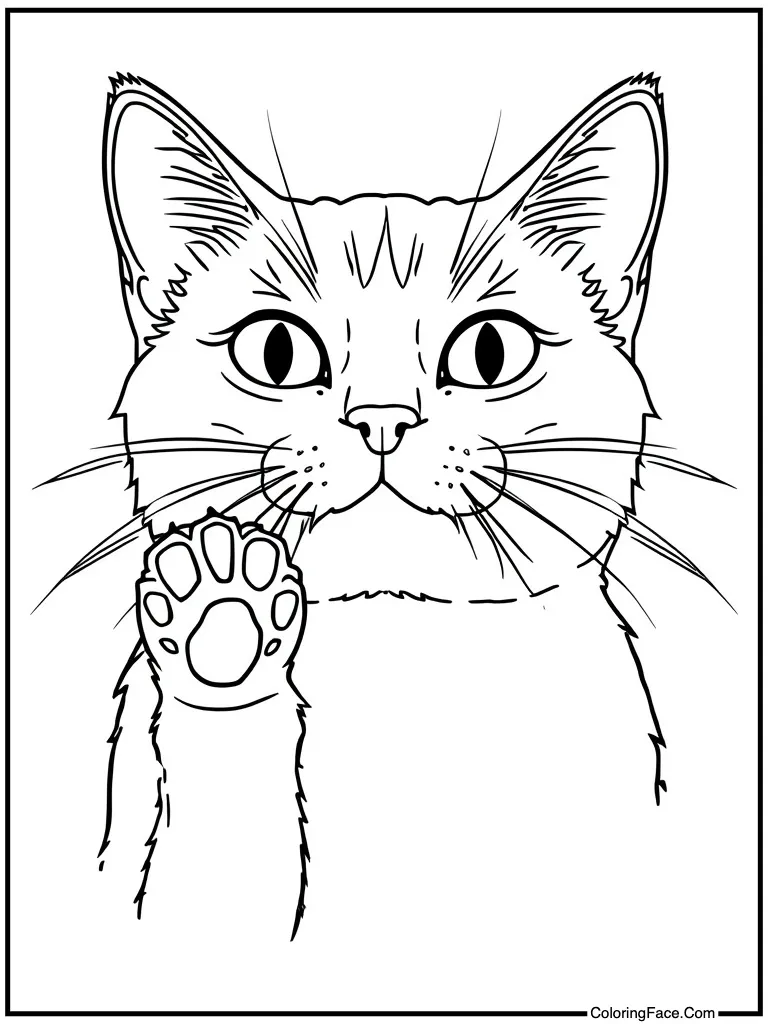 Cleaning face with paw