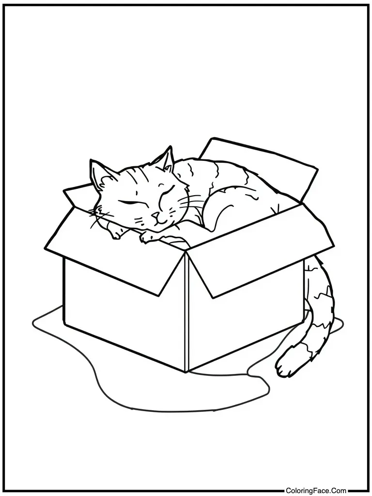 Sleeping in cardboard box