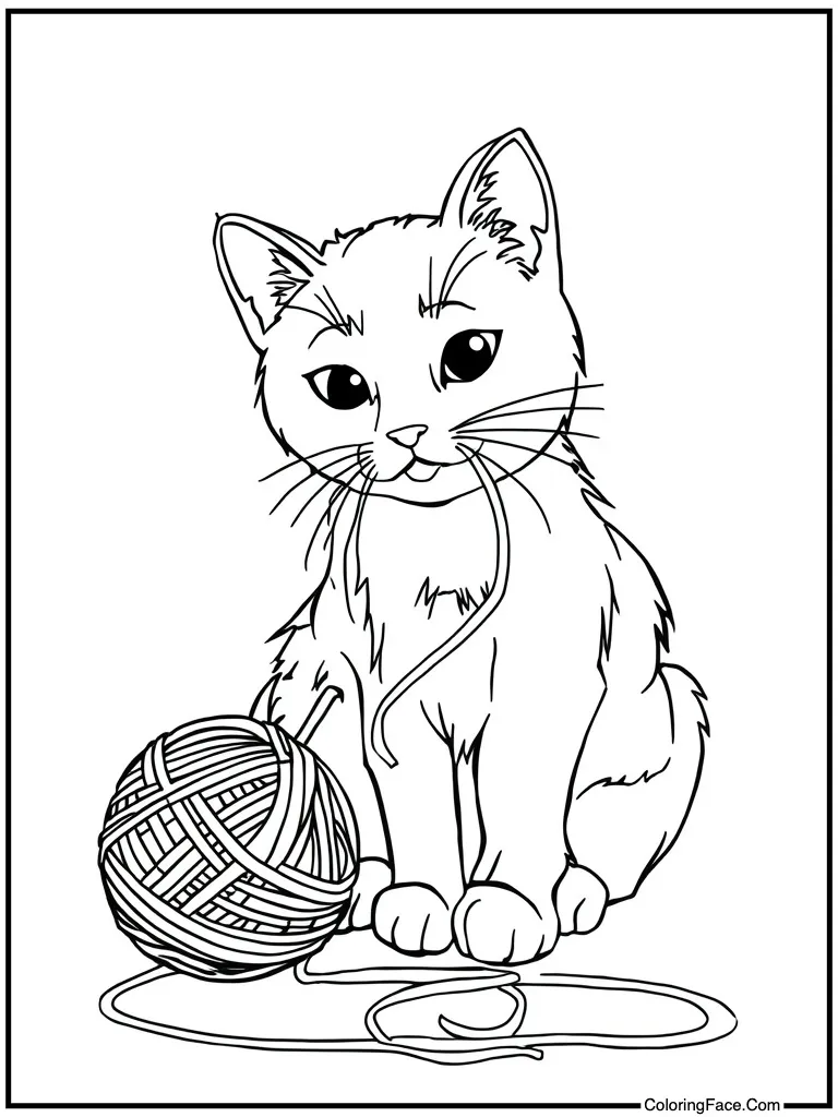 Playing with yarn ball