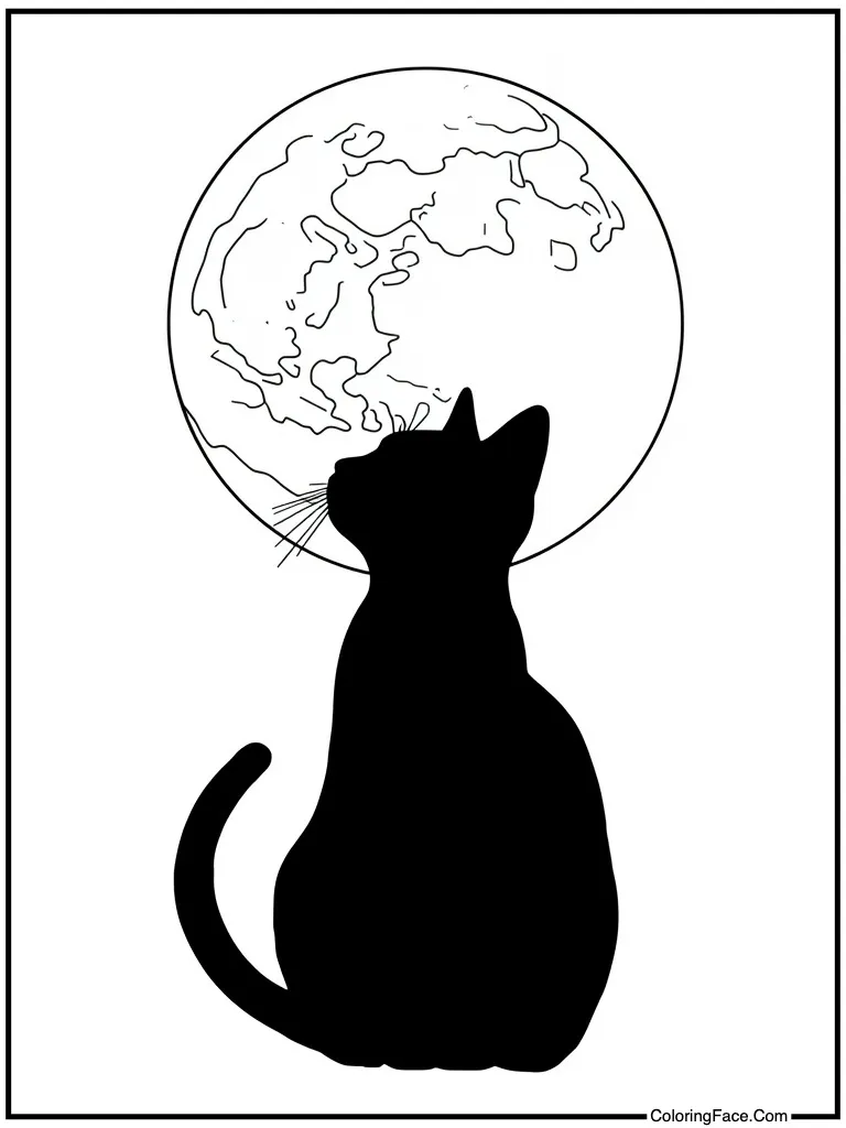 Silhouette against the moon