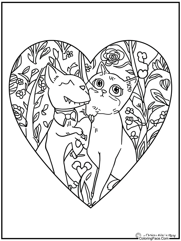 Valentine heart and pet