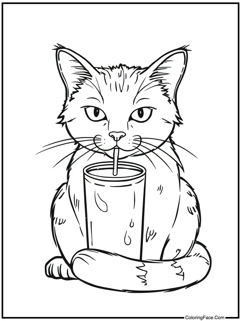 Drinking warm white milk