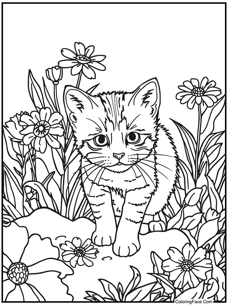 Kitten exploring the garden