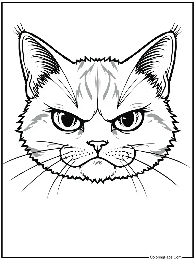 Grumpy face looking mad