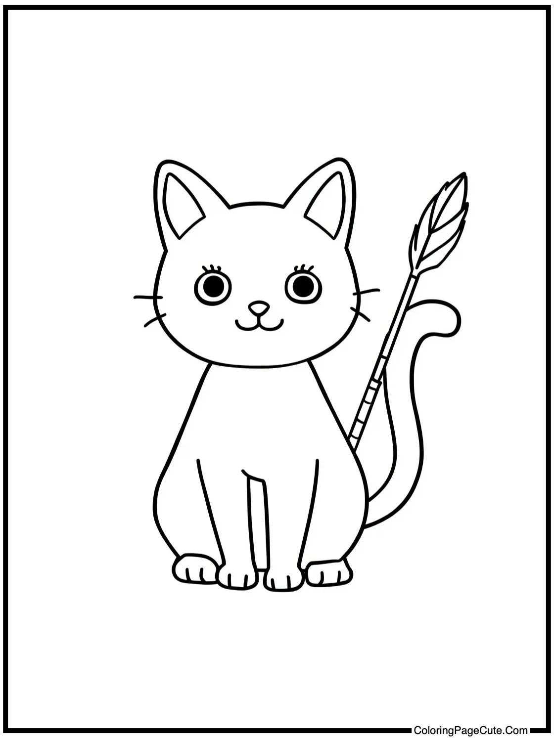 with a feathered wand