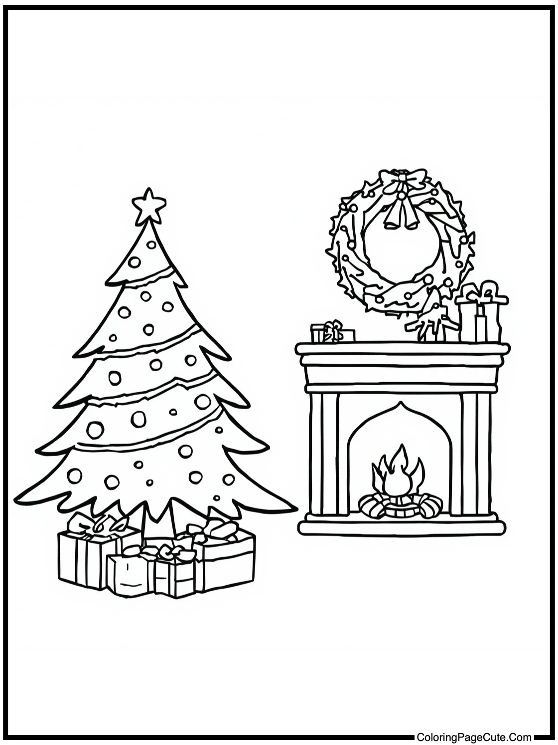 With a Fireplace Scene