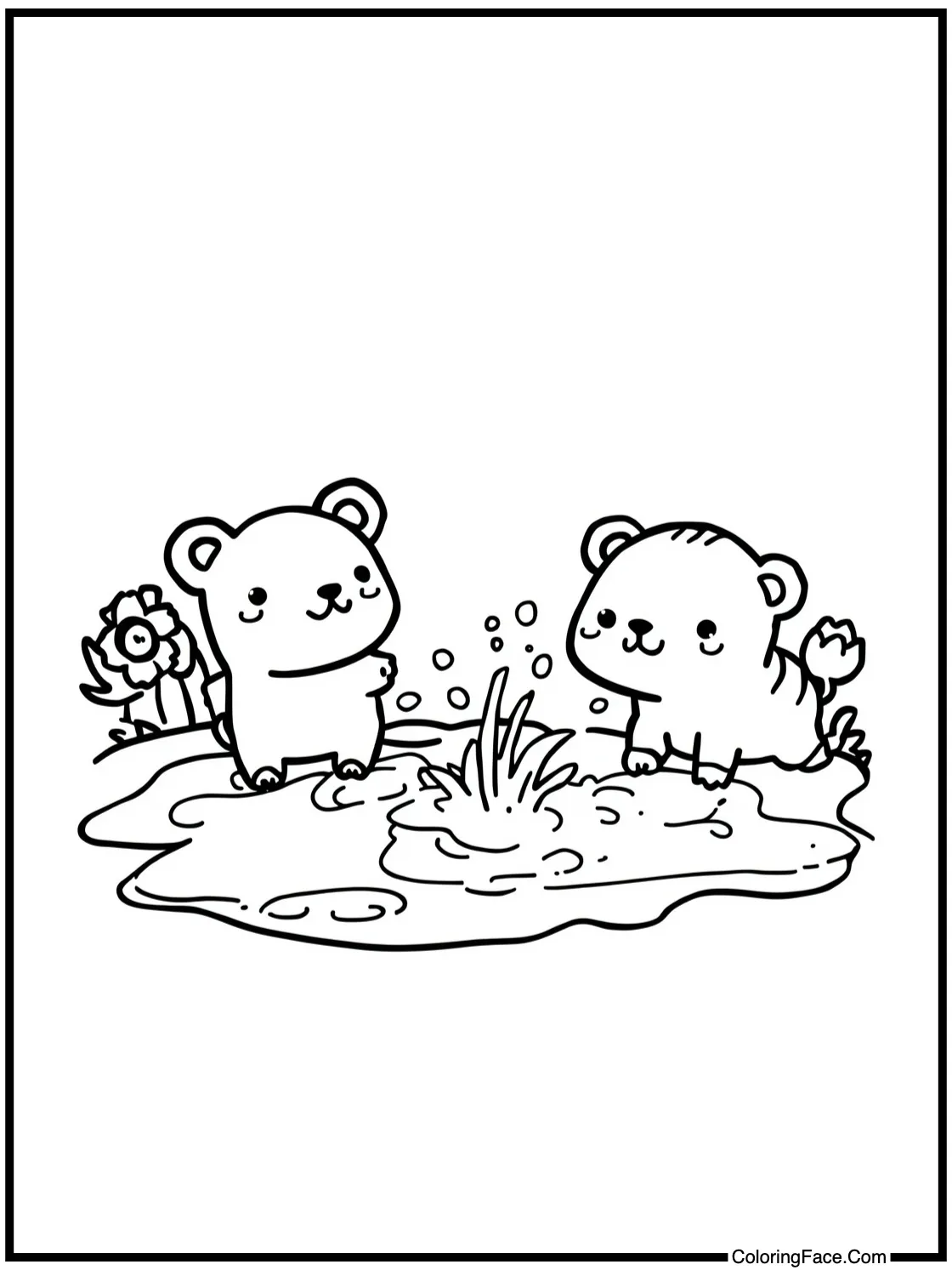 splashing in puddles