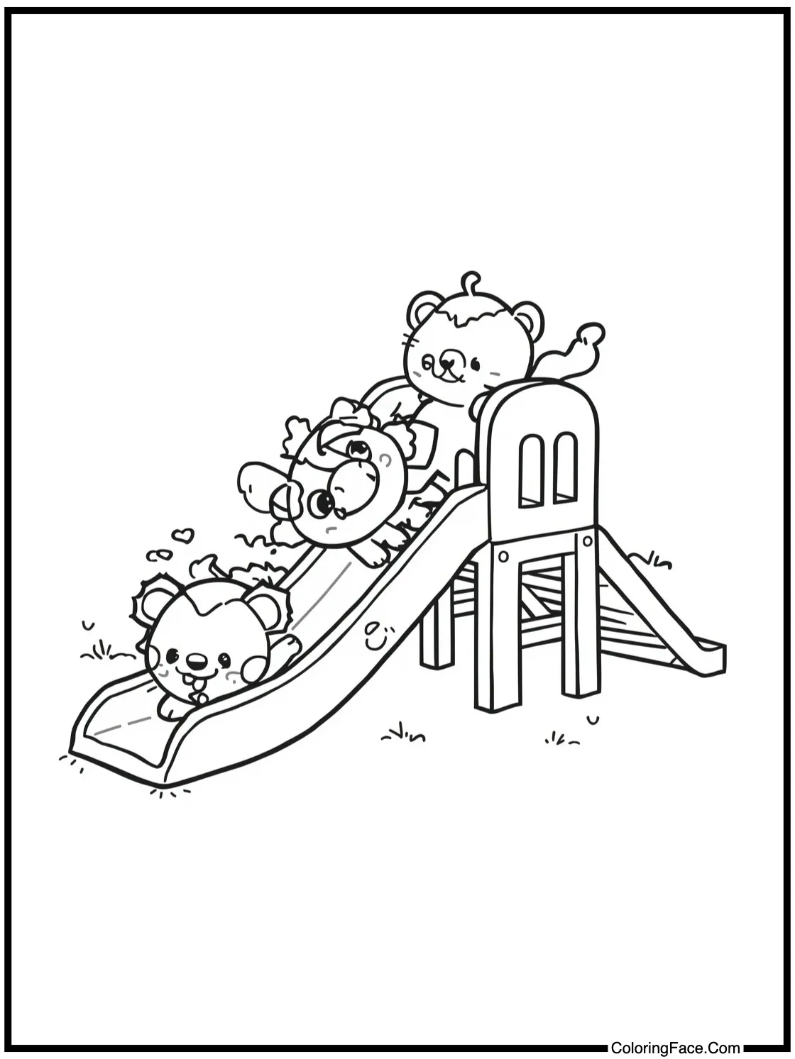 sliding down slides
