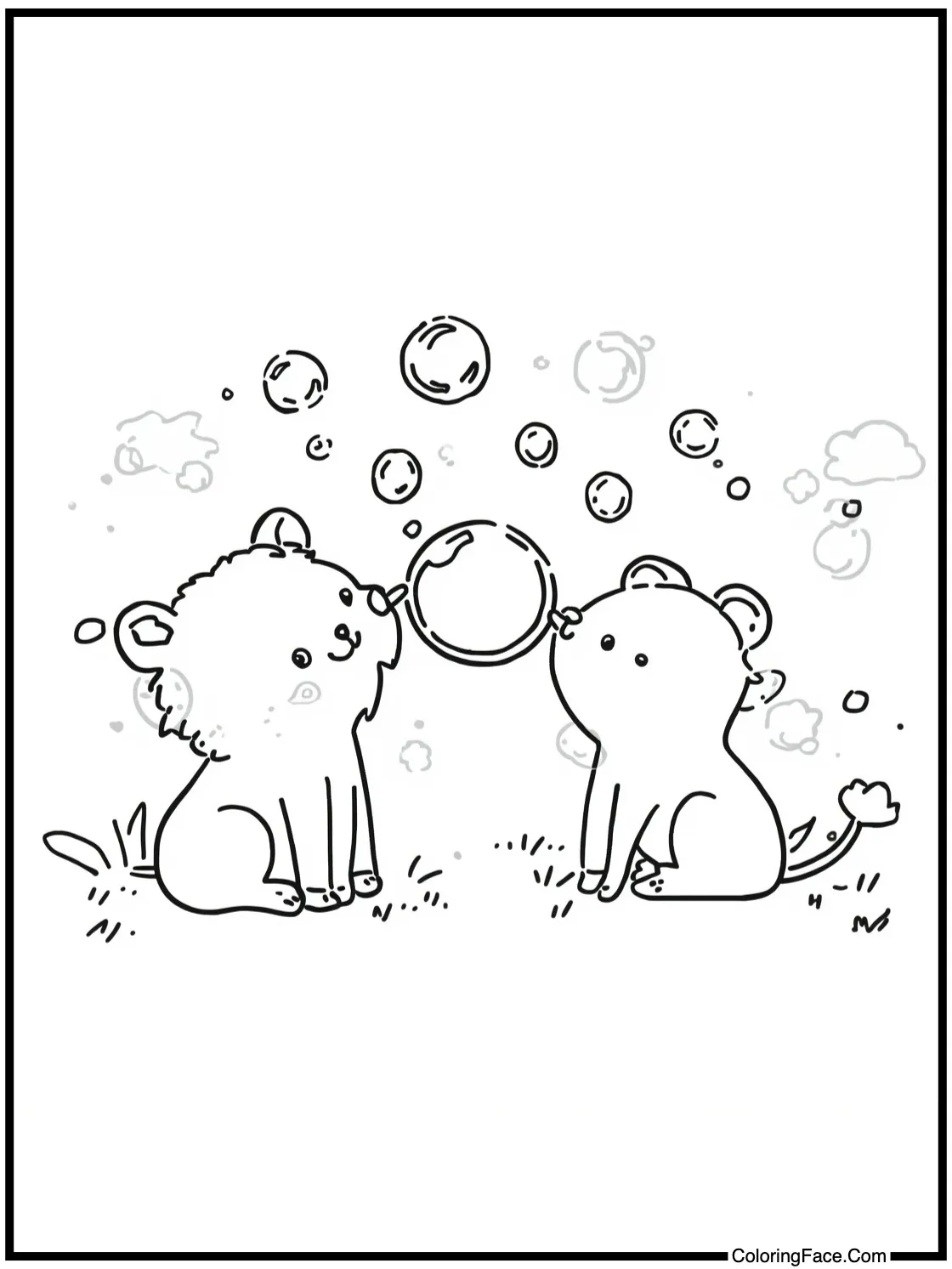 blowing bubbles