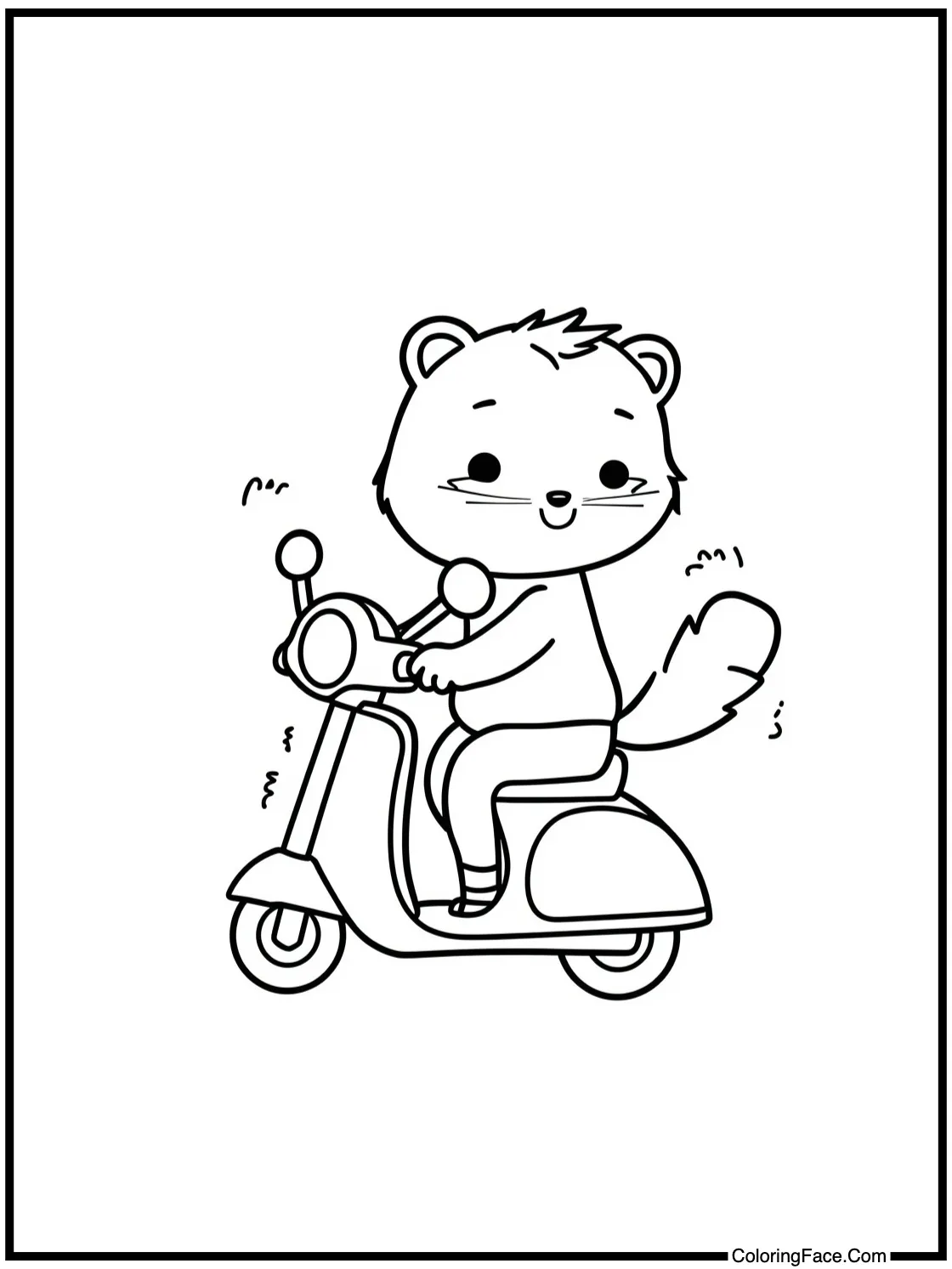 riding a scooter