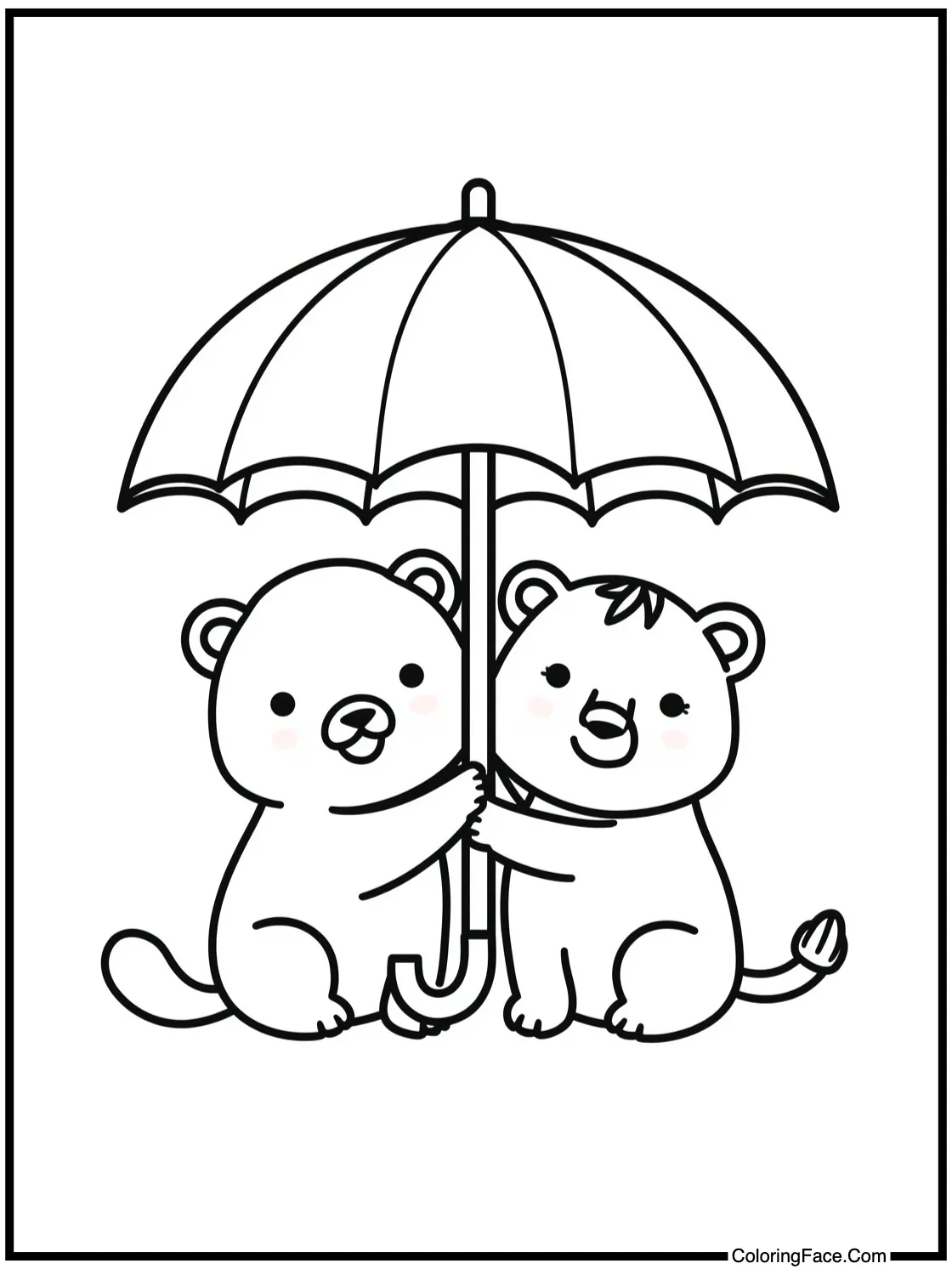 sharing an umbrella