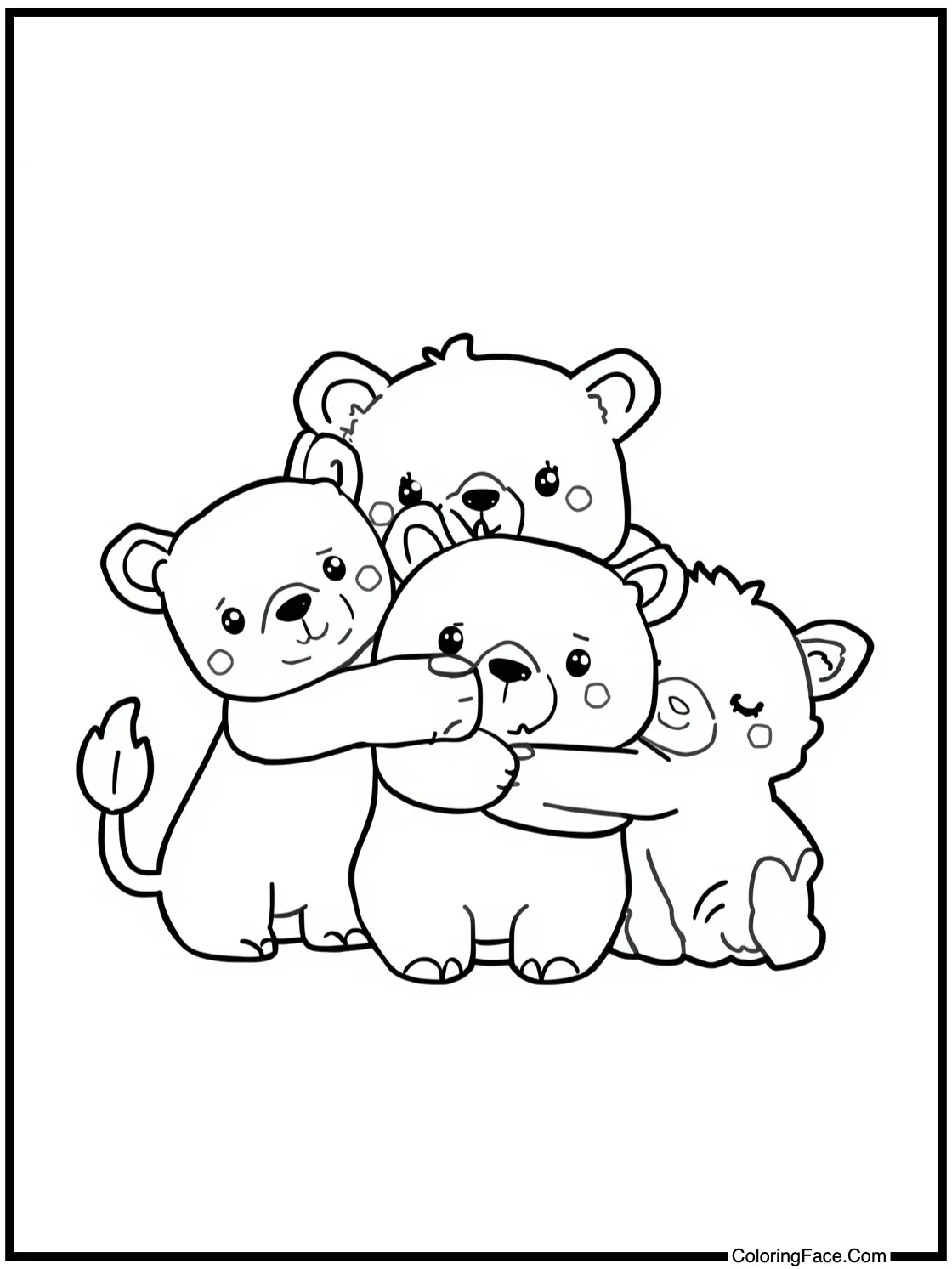having a group hug