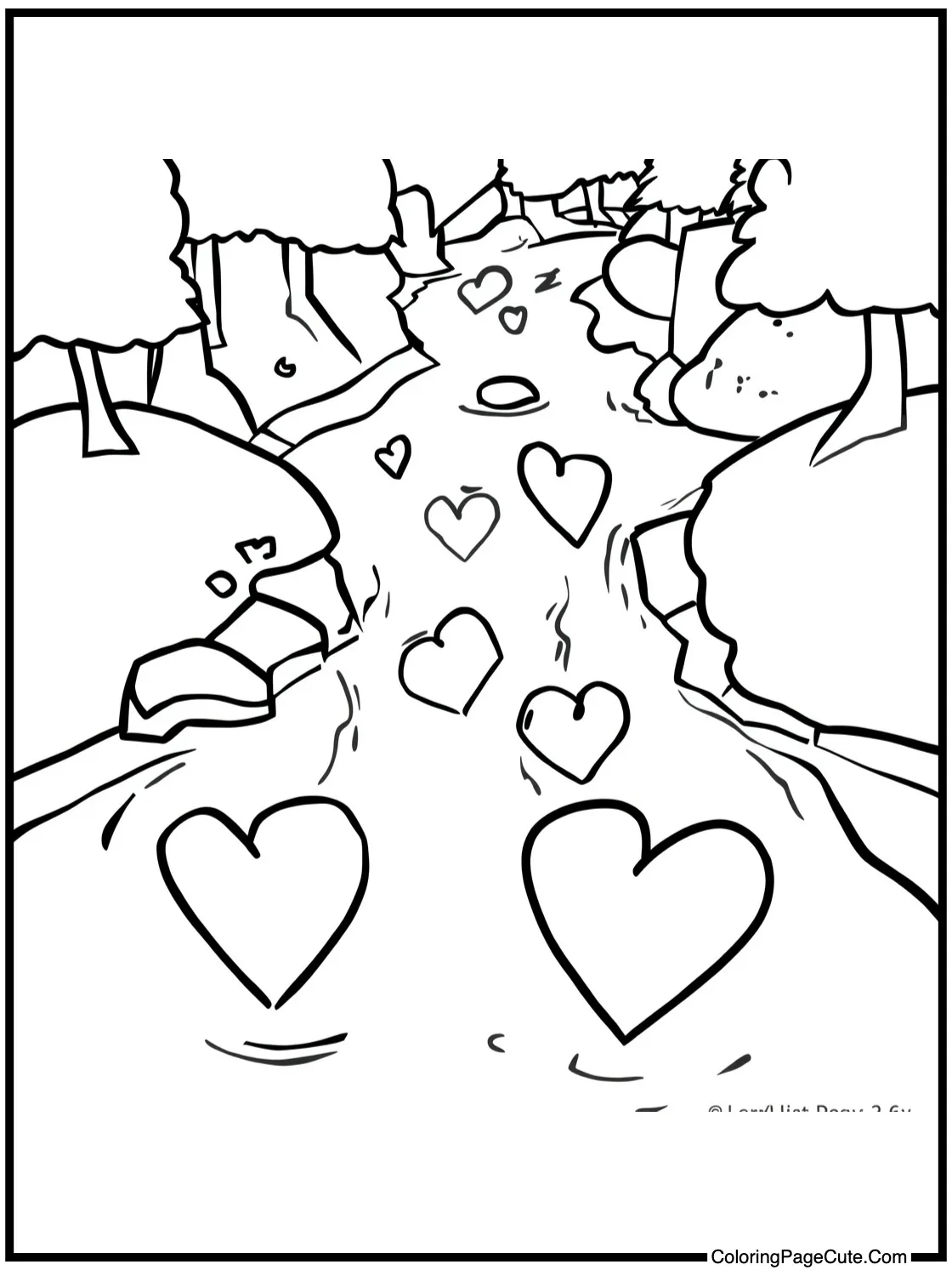 floating down a river.