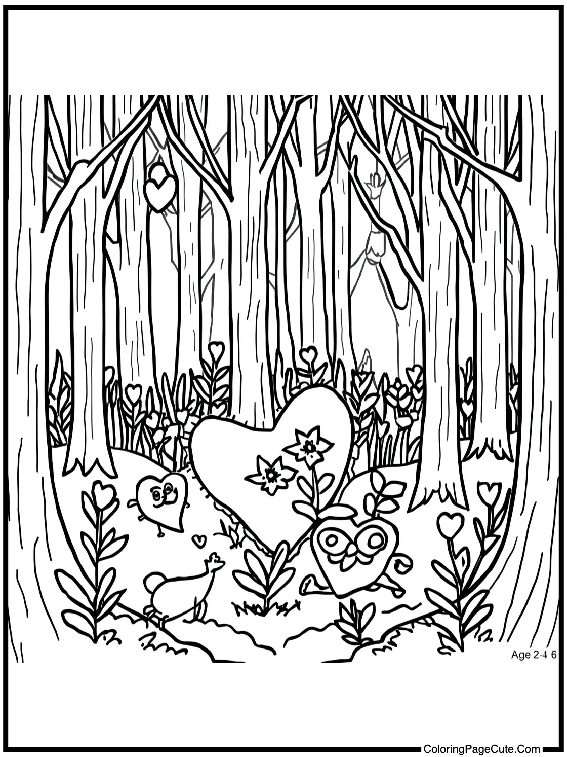 in a whimsical forest.