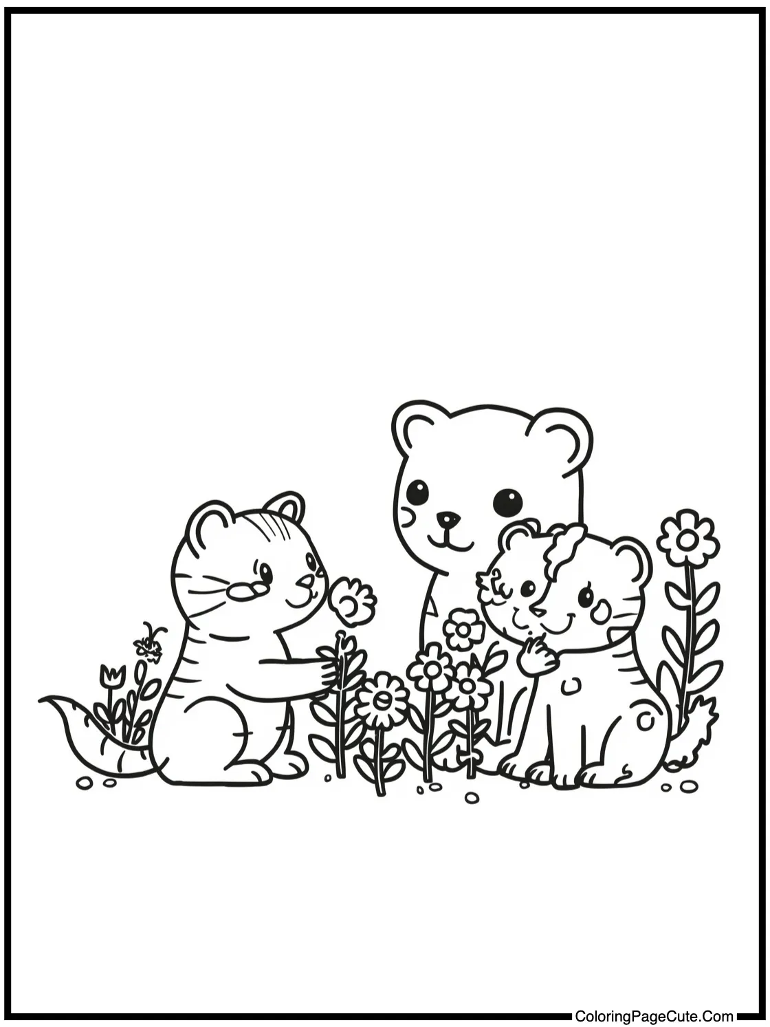 gathering wildflowers