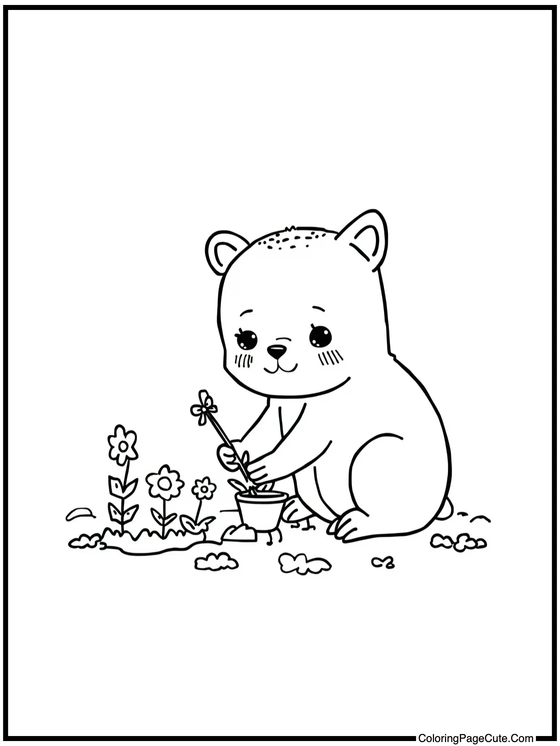 planting tiny flowers