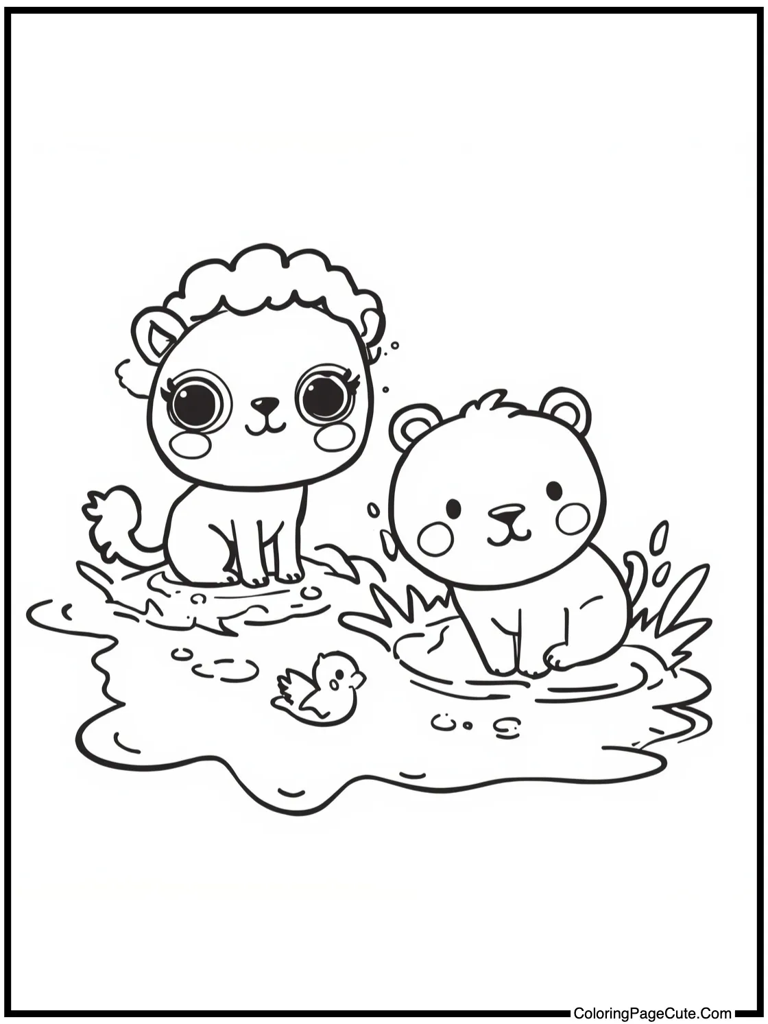 splashing in puddles