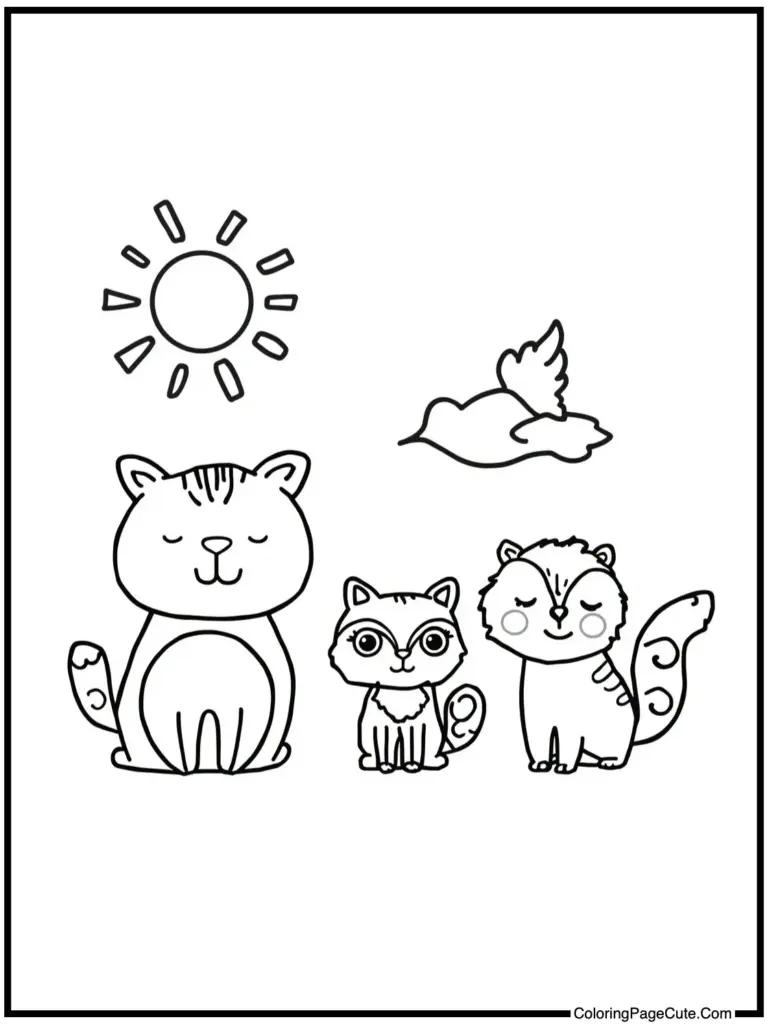 Coloring pages cute animals